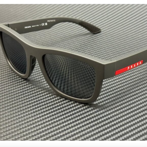Prada Mens Grey Rubber Mirror 56mm Sunglasses - Picture 1 of 5